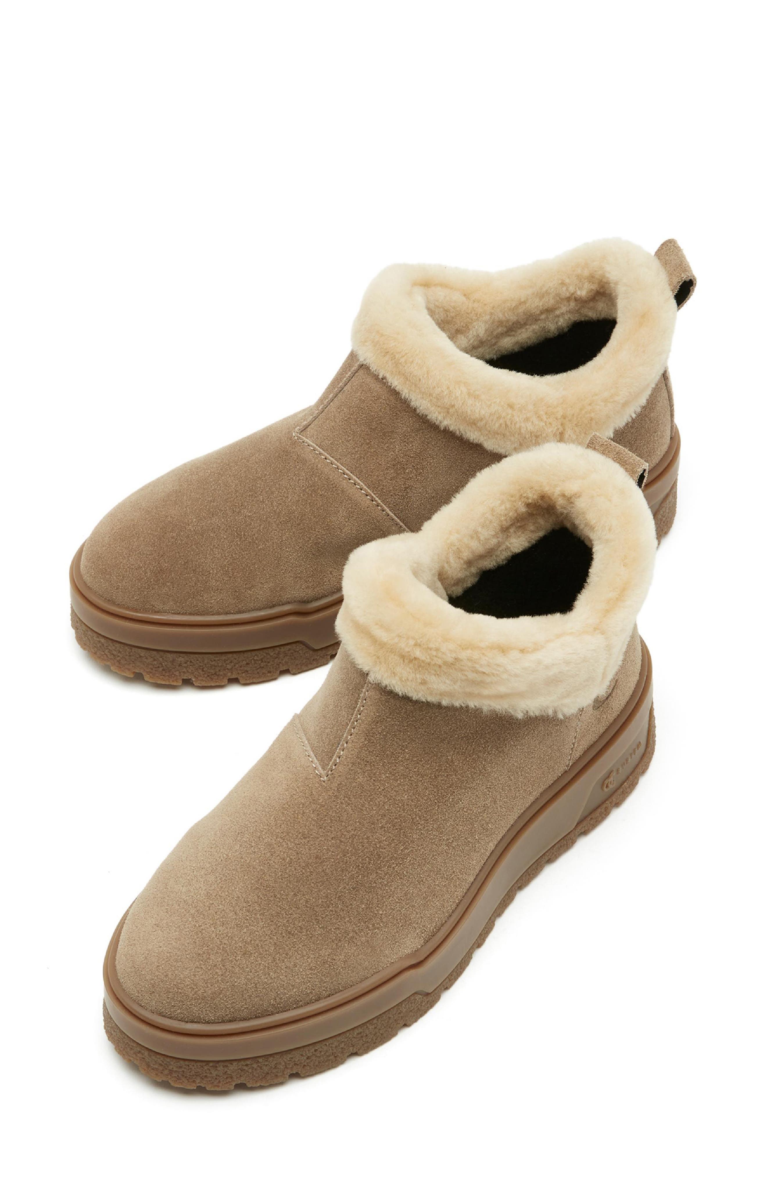 Essential Leather Boot with Genuine Shearling Trim, Alternate, color, TOAST SUEDE