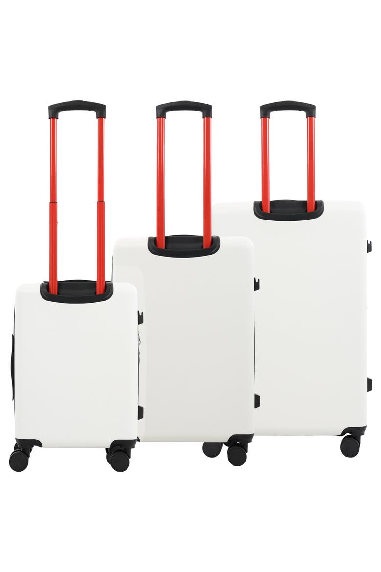 Molded U 3-Piece Hardside Spinner Luggage Set 22", 26.5" & 30.5" Expandable Suitcases, Alternate, color, WHITE