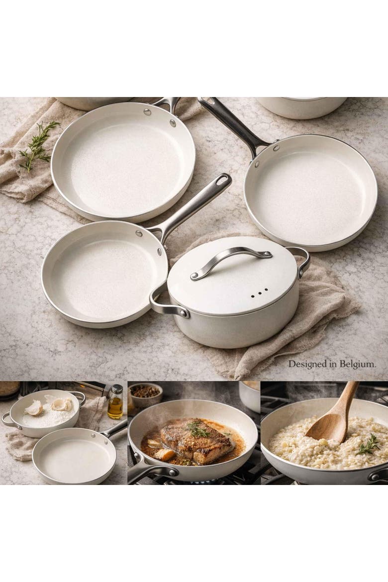 Mobi 8-Piece Nonstick Cookware Set, Alternate, color, Cannoli Cream