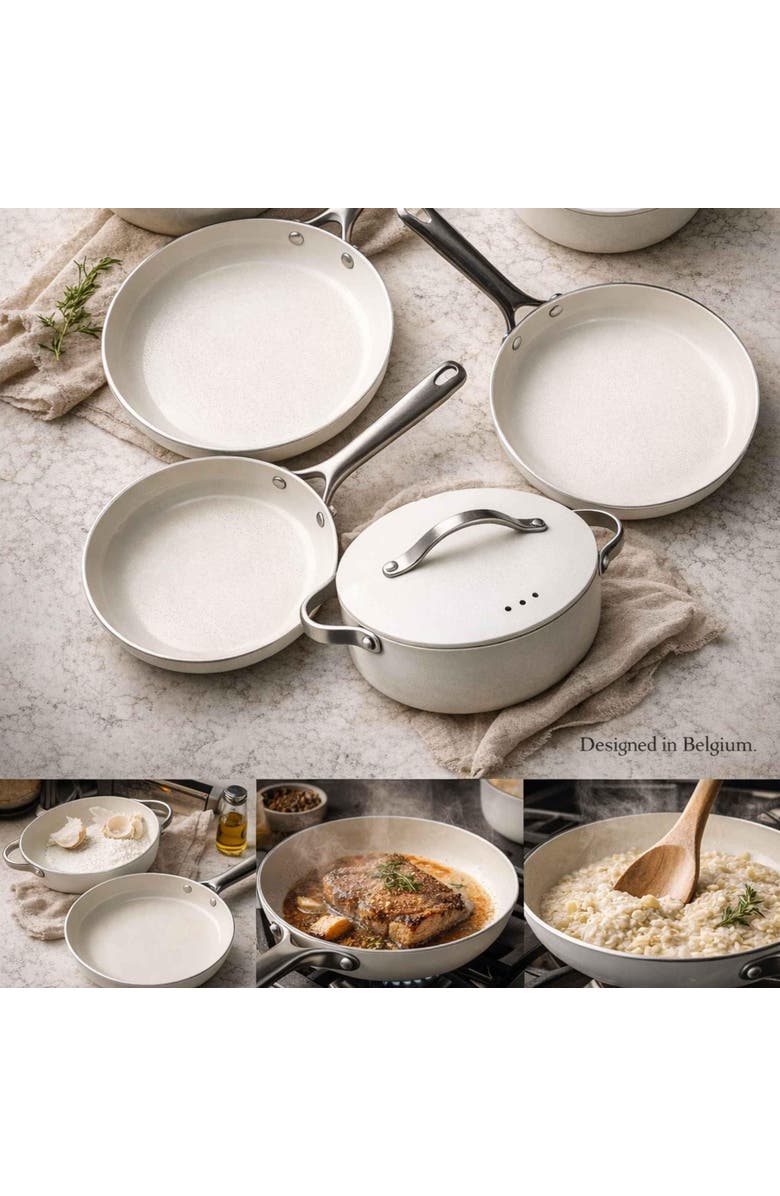 Alva Mobi 8-Piece Nonstick Cookware Set, Alternate, color, Cannoli Cream
