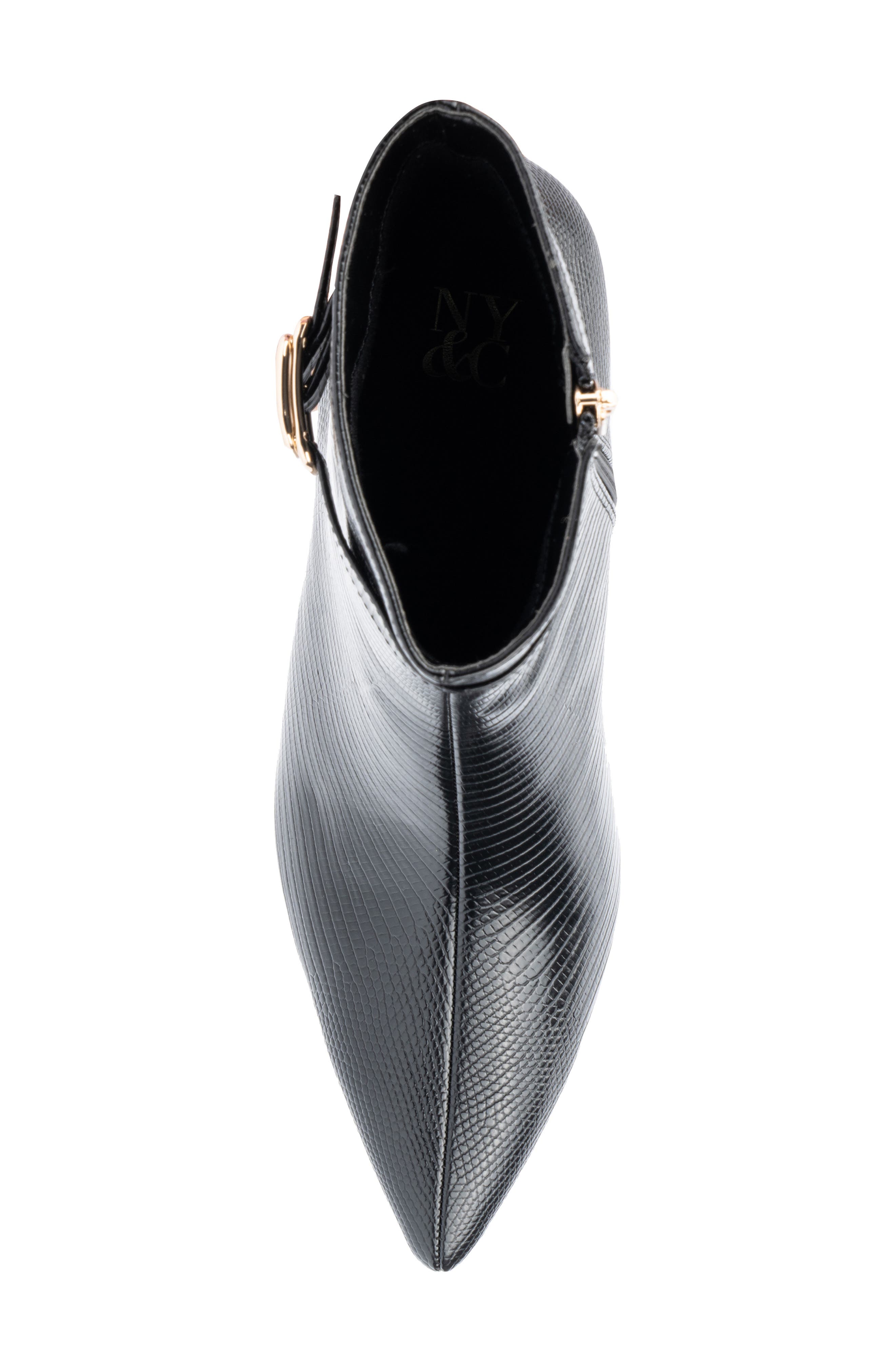 NEW YORK AND COMPANY Edena Lizard Embossed Bootie, Alternate, color, Black Lizard