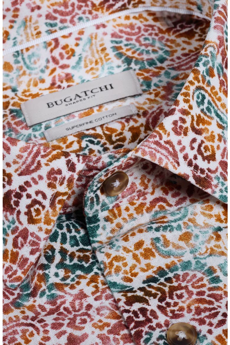 Julian Shaped Fit Paisley Cotton Button-Up Shirt, Alternate, color, SIENNA