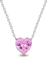 In Season Jewelry Prong CZ Birthstone Heart Necklace