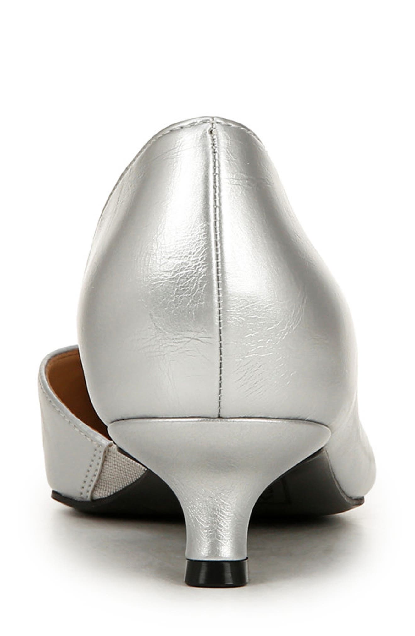 Naturalizer Gallent Half d'Orsay Pointed Toe Pump, Alternate, color, Silver