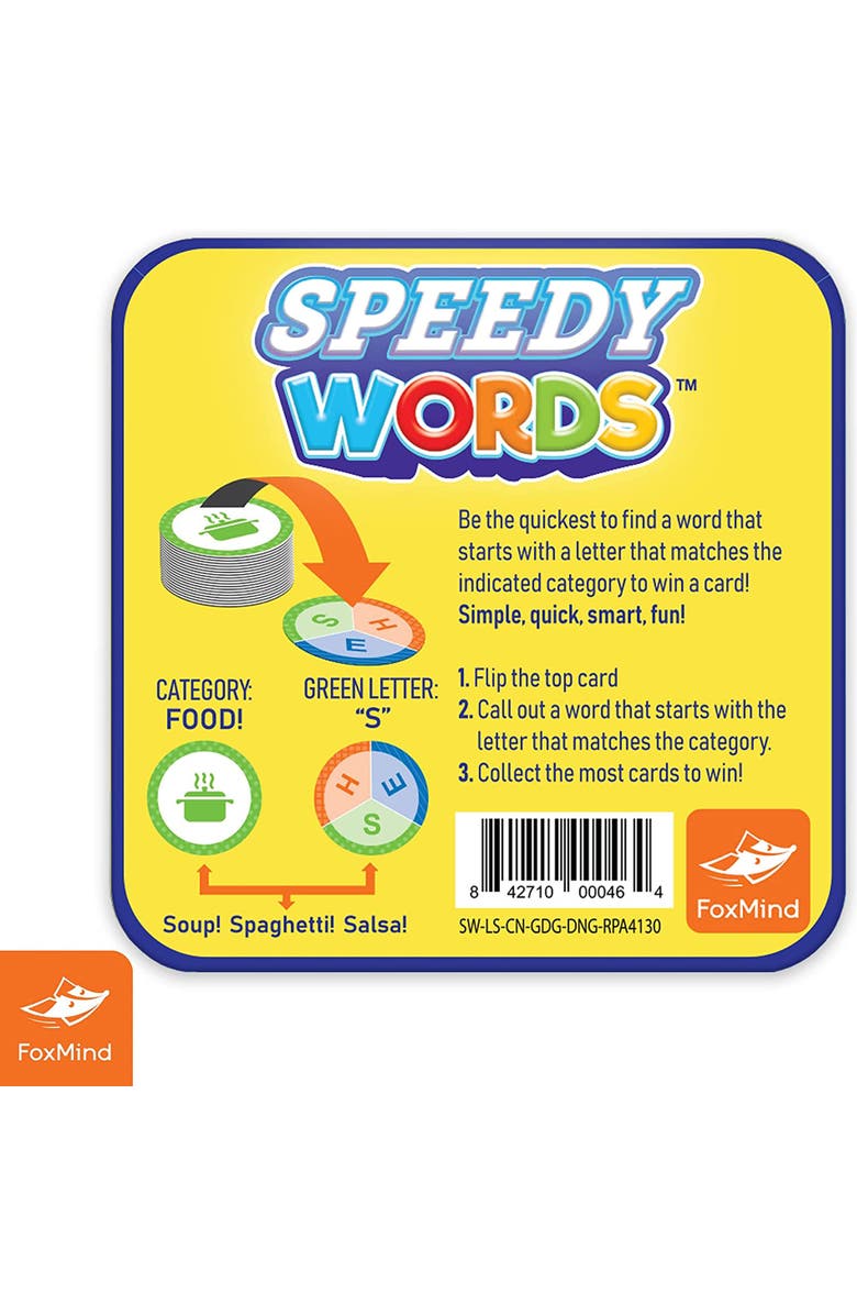 FoxMind Speedy Words Party Card Game, Alternate, color,