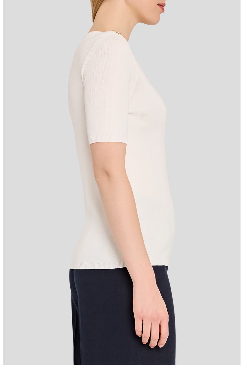 Button Shoulder Sweater, Alternate, color, IVORY