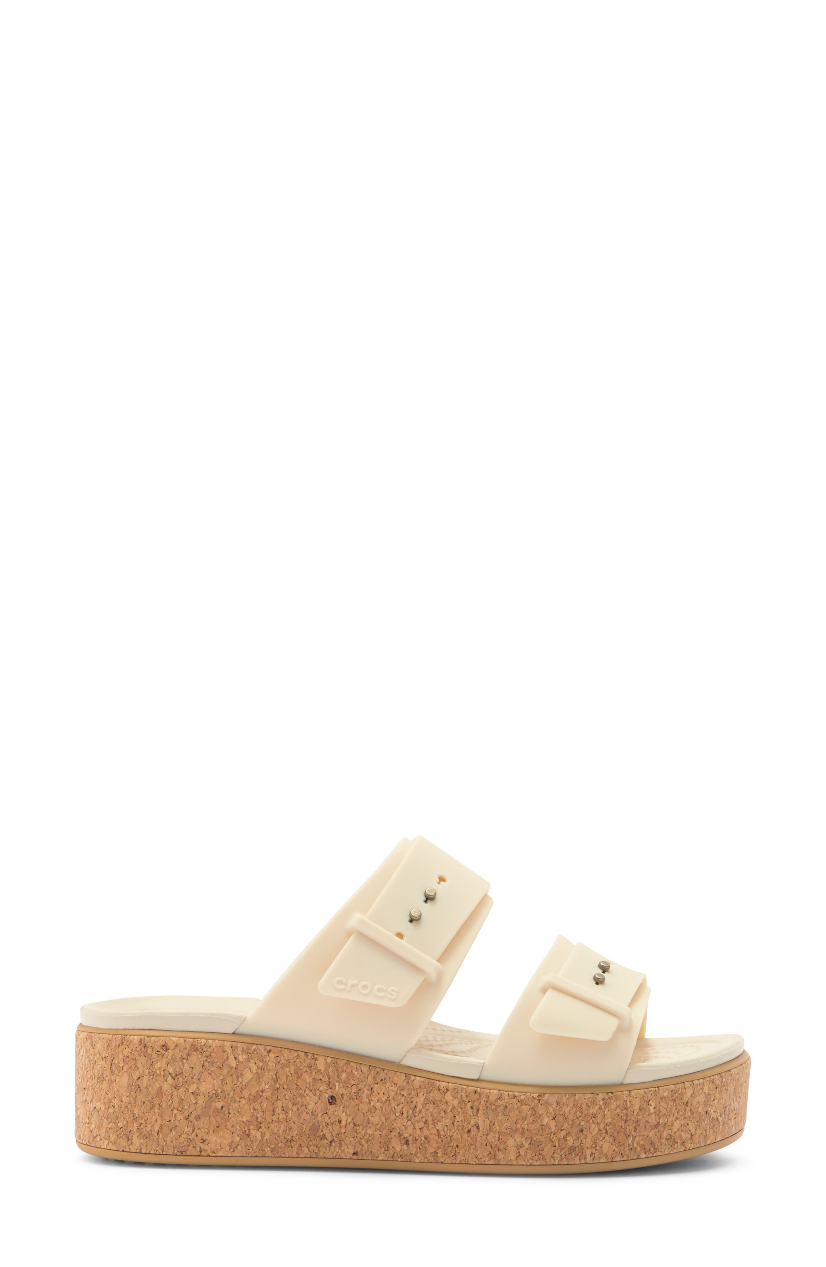Brooklyn Buckle Wedge Slide Sandal, Alternate, color, FRAPPE
