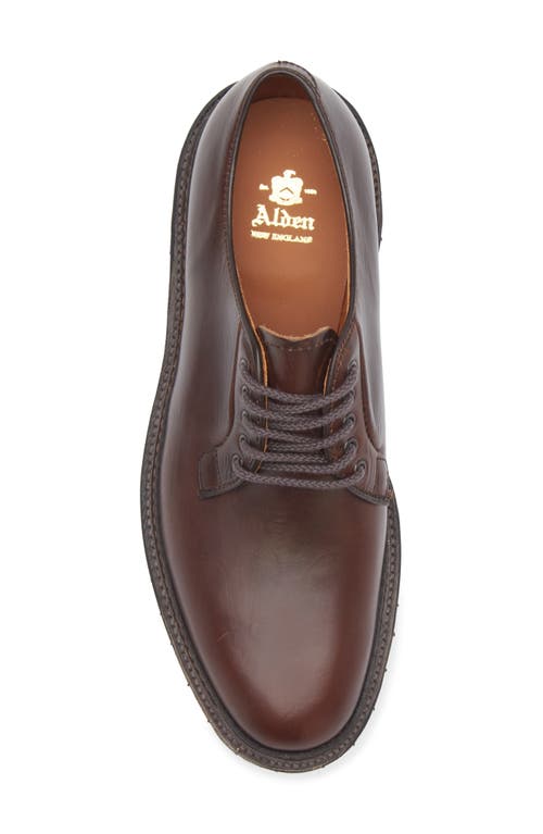 Alden Shoe Company Alden Plain Toe Blucher In Brown Aniline