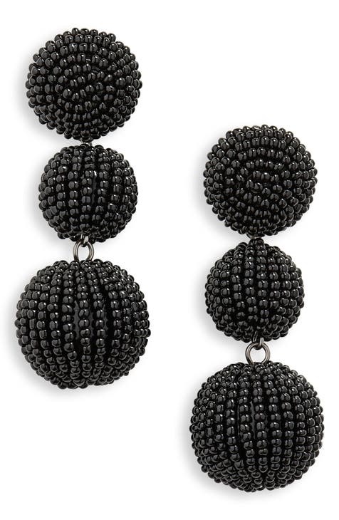 Beaded Linear Drop Earrings