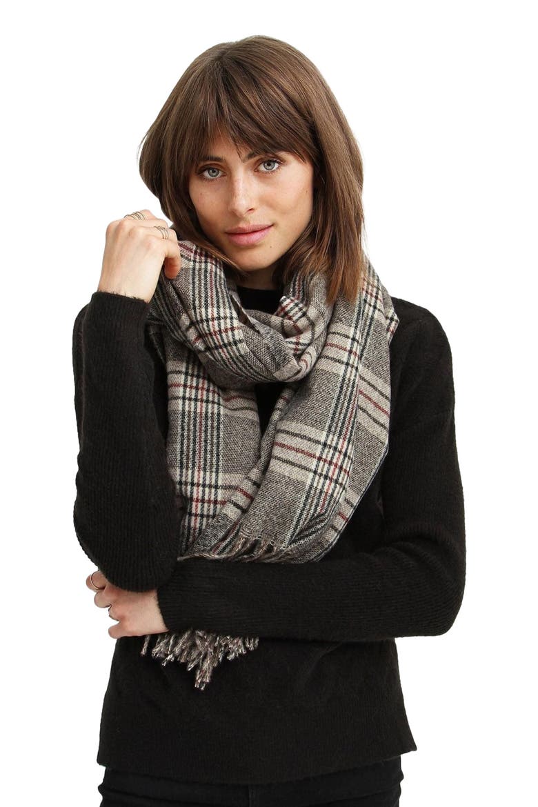 Apen Plaid Scarf, Alternate, color, Military