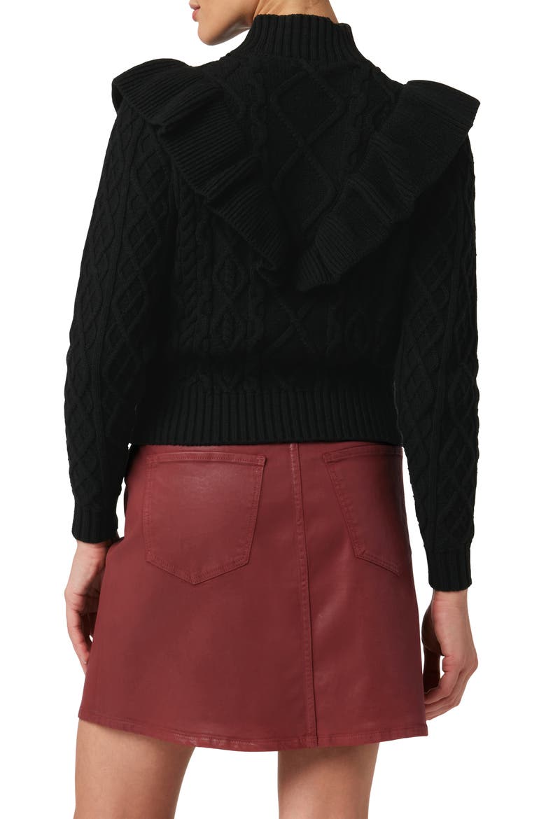 The Harley Ruffle Turtleneck Sweater, Alternate, color, METEORITE
