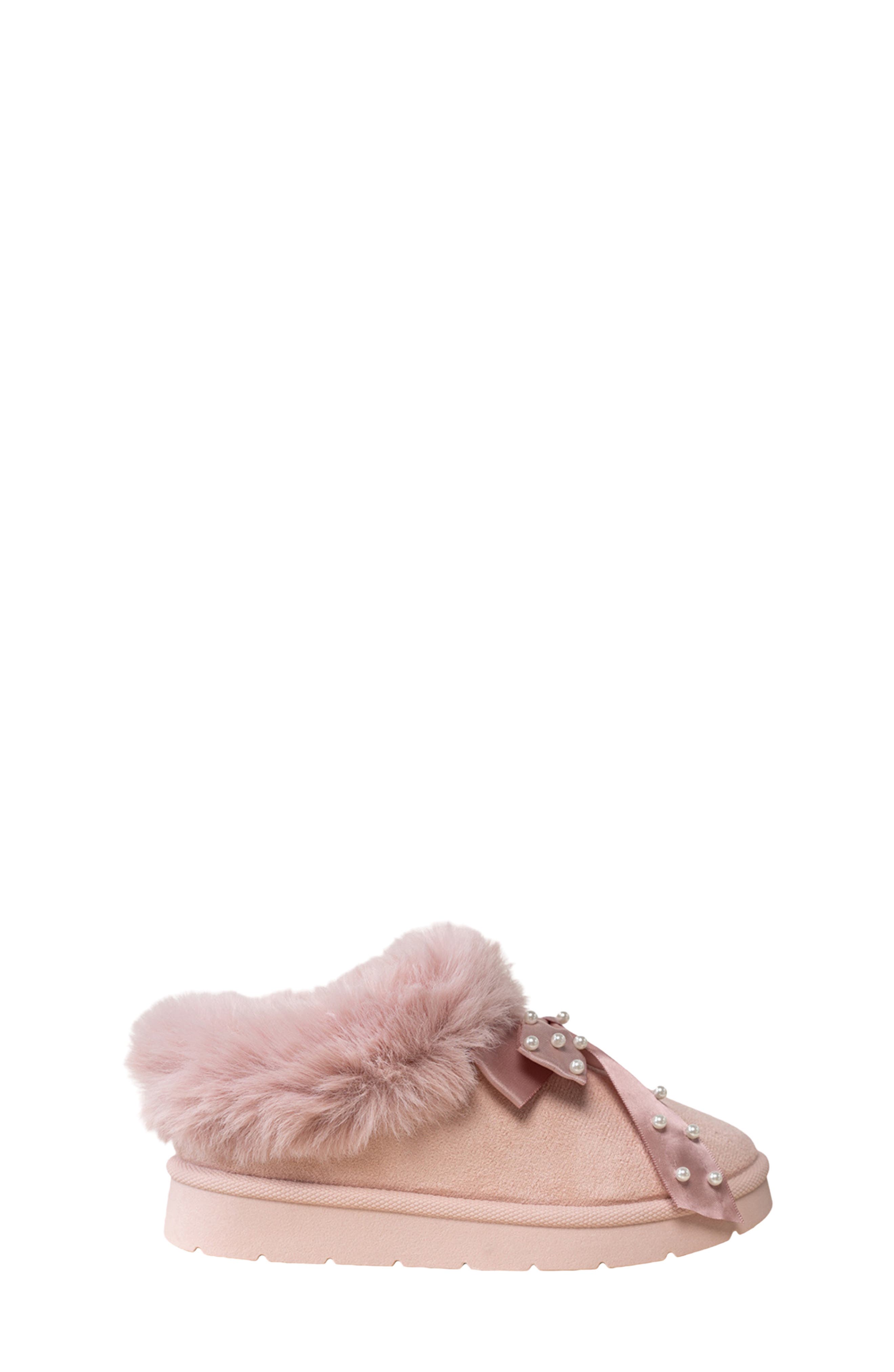 Kids' Cozy Faux Fur Clog Slipper, Alternate, color, BLUSH