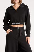 Palm Angels Half-Zip Hooded Sweatshirt