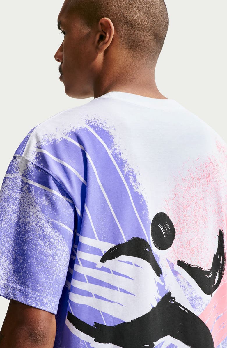 Nike Oversize Worldwide Soccer Print T-Shirt, Alternate, color, White Multi