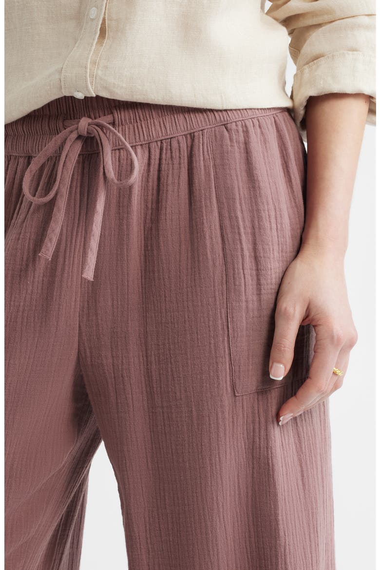 Wide Leg Gauze Pants, Alternate, color, PURPLE TAUPE