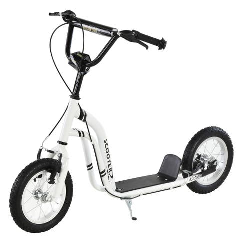 Youth Scooter with Dual Brakes, Inflatable Front Wheel