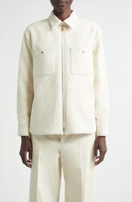 Moncler Cotton Blend Bouclé Down Shirt Jacket