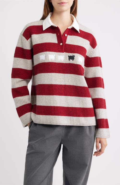 Rowing Blazers Sheep Striped Wool Rugby Sweater In Multi