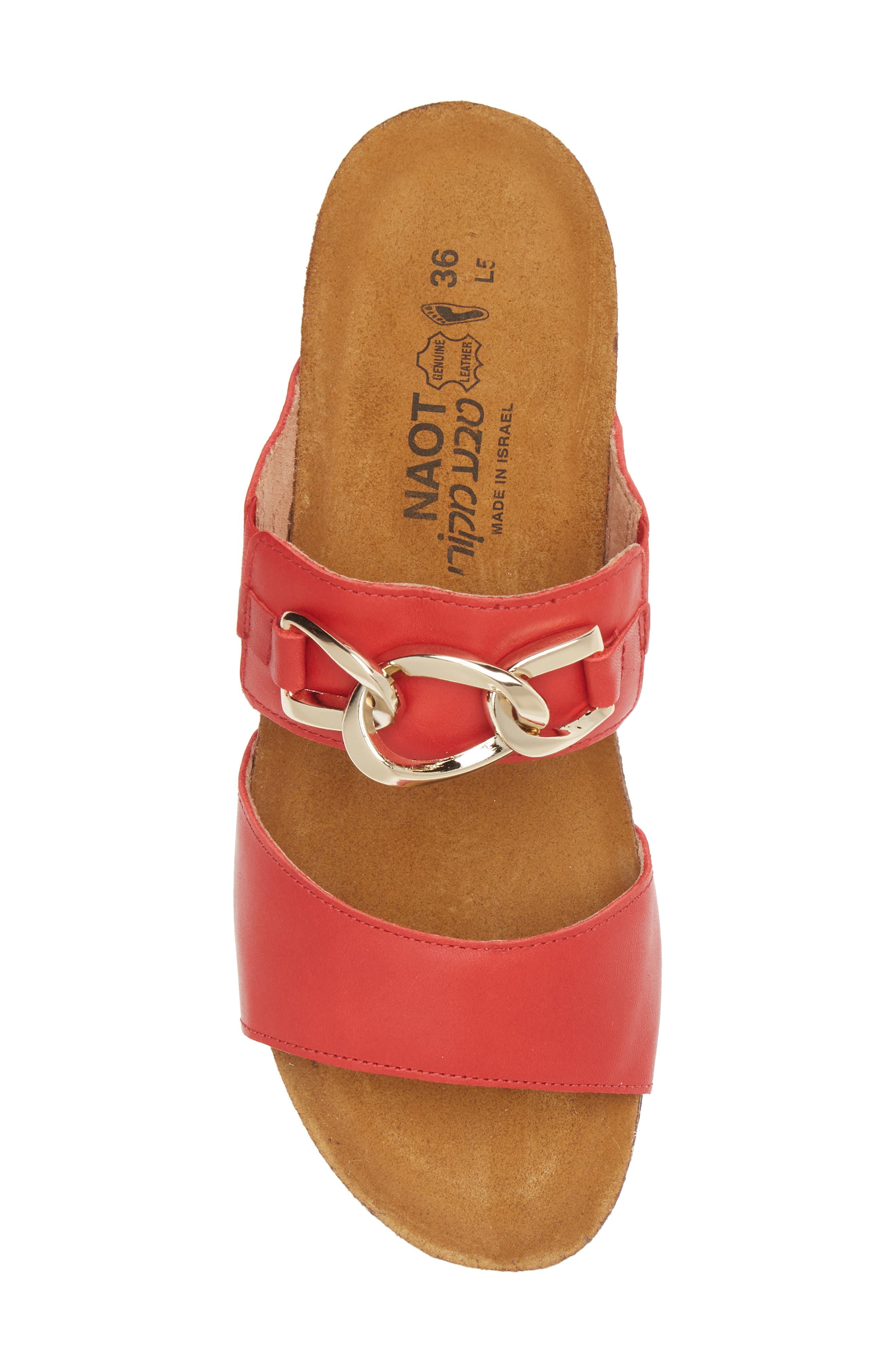 Victoria Wedge Slide Sandal, Alternate, color, KISS RED LEATHER
