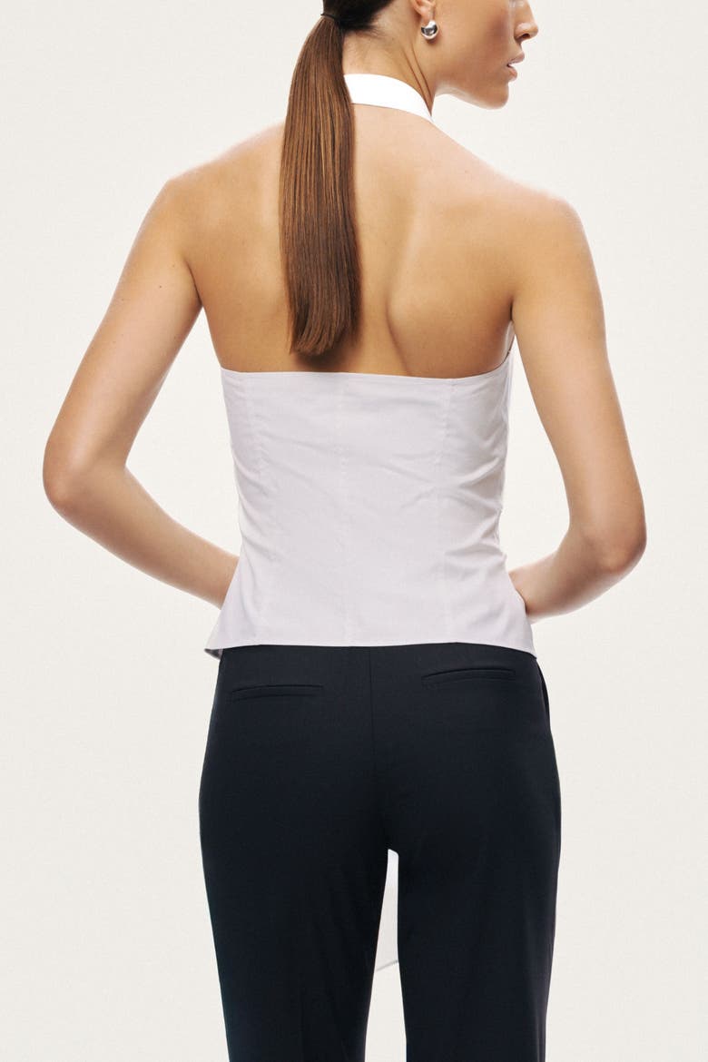 Halter Neck Tie Detail Blouse, Alternate, color, Ivory