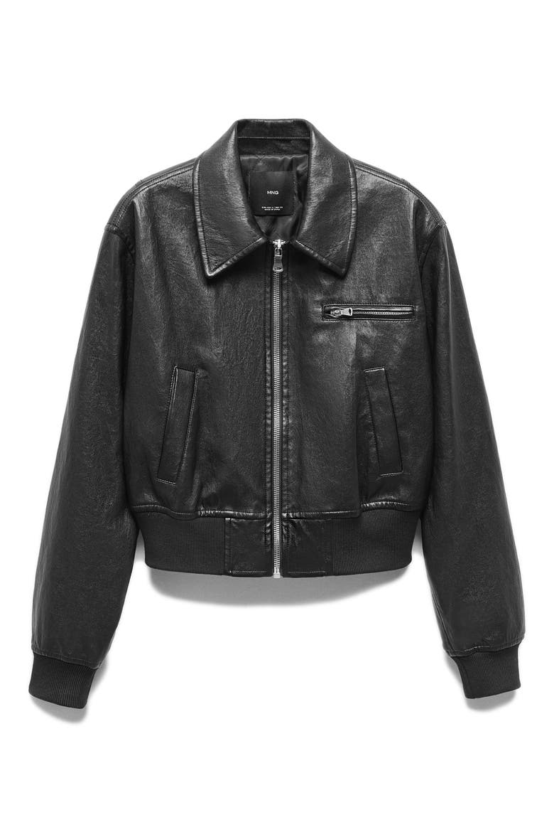 Vintage Faux Leather Jacket, Alternate, color, BLACK