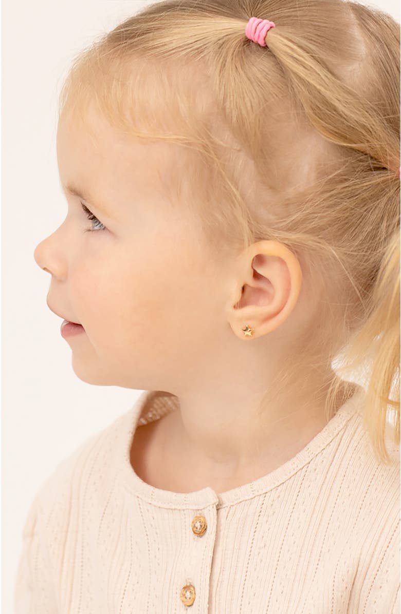 In Season Jewelry 14k Puffed Star Earrings, Alternate, color, Gold