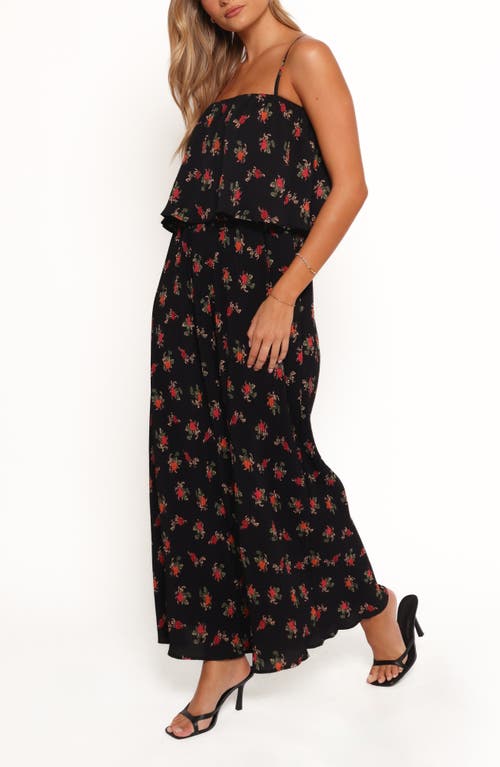 Petal And Pup Petal & Pup Jillian Floral Plissé Jumpsuit In Black