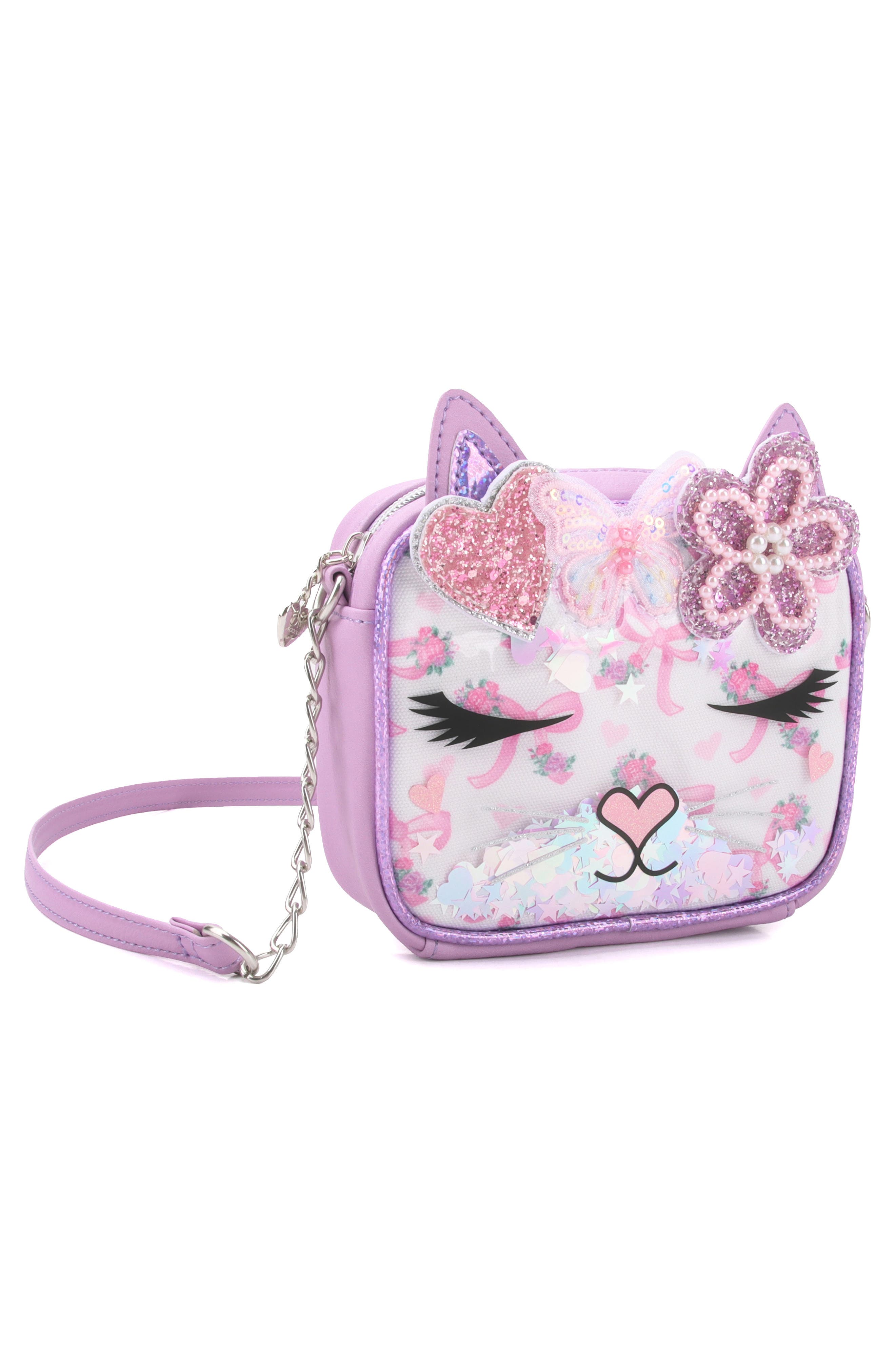 OMG Accessories Kids' Miss Bella Confetti Crossbody Bag, Alternate, color, Orchid
