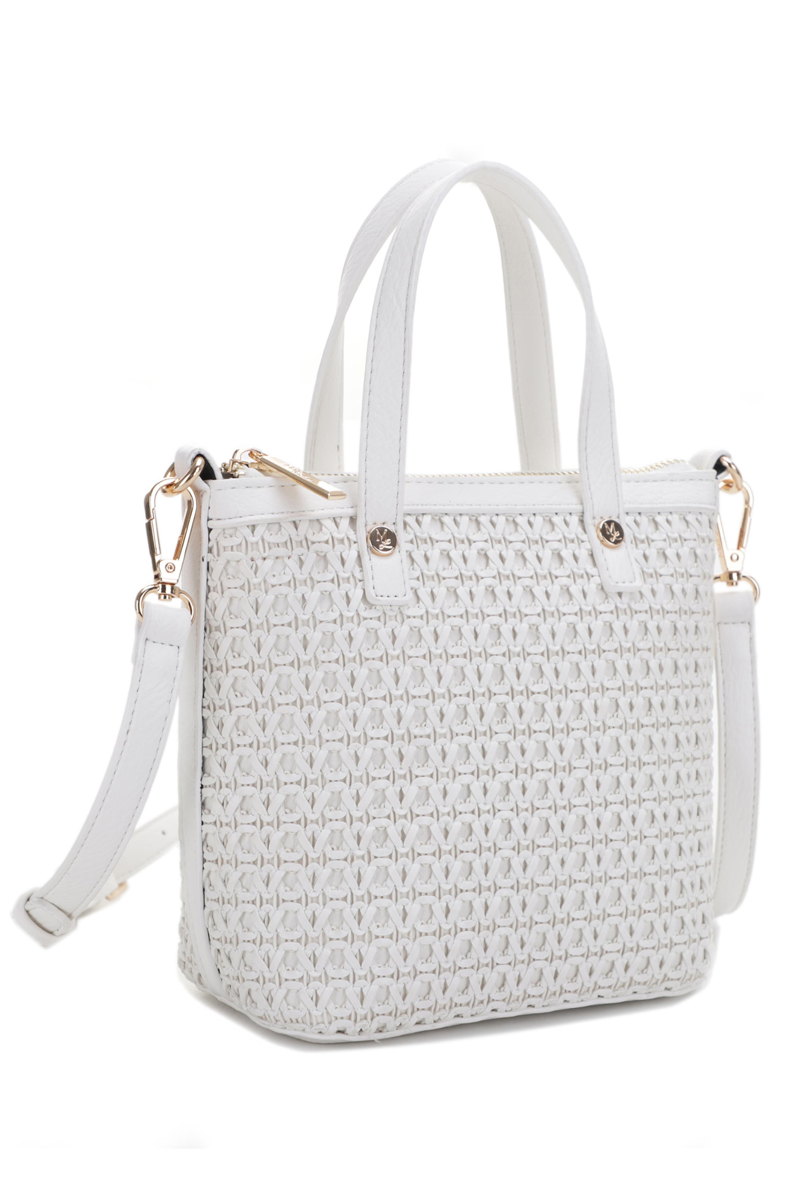 Mali + Lili Mia Mini Woven Vegan Leather Crossbody Tote, Alternate, color, 