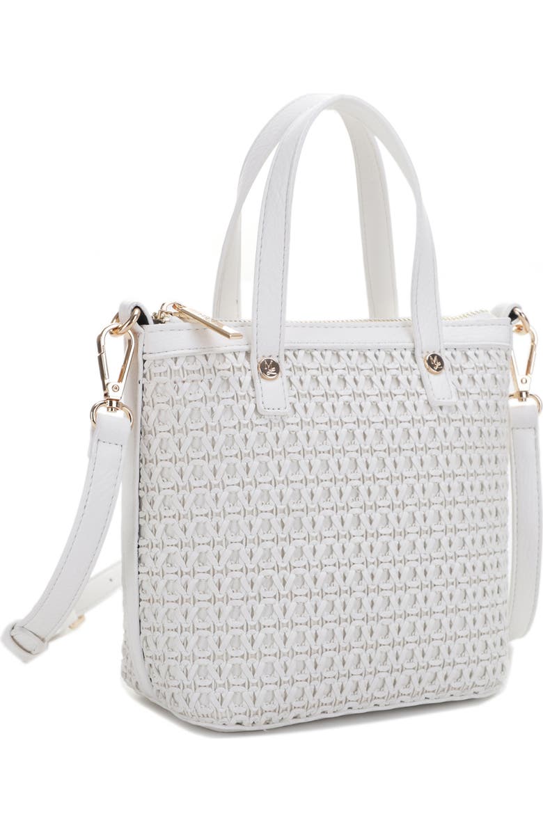 Mali + Lili Mia Mini Woven Vegan Leather Crossbody Tote, Alternate, color,