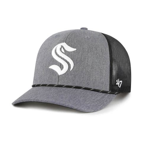 Men's '47  Gray Seattle Kraken Carbon Rope Trucker Adjustable Hat