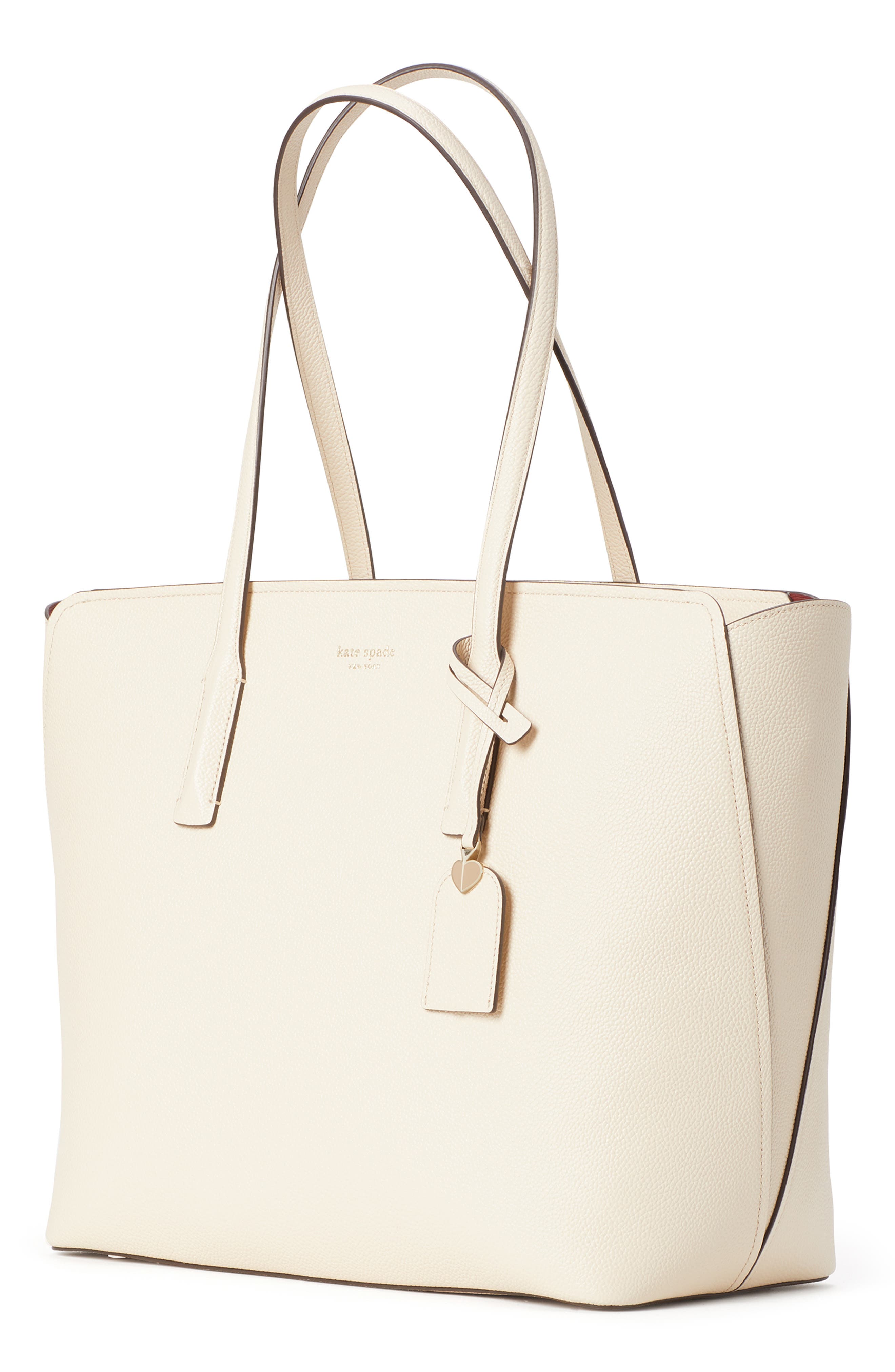 large margaux leather tote, Alternate, color, BARE