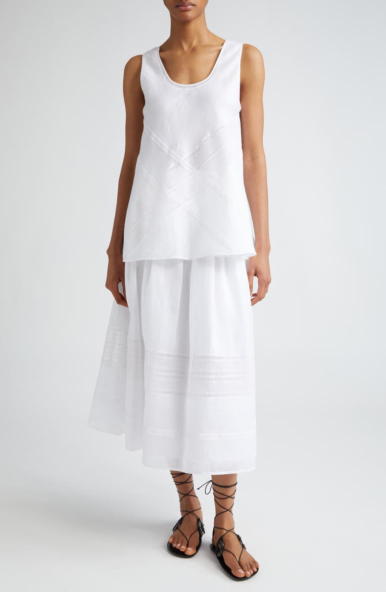 Max Mara Studio Ebridi Lace Trim Sleeveless Top, Alternate, color,