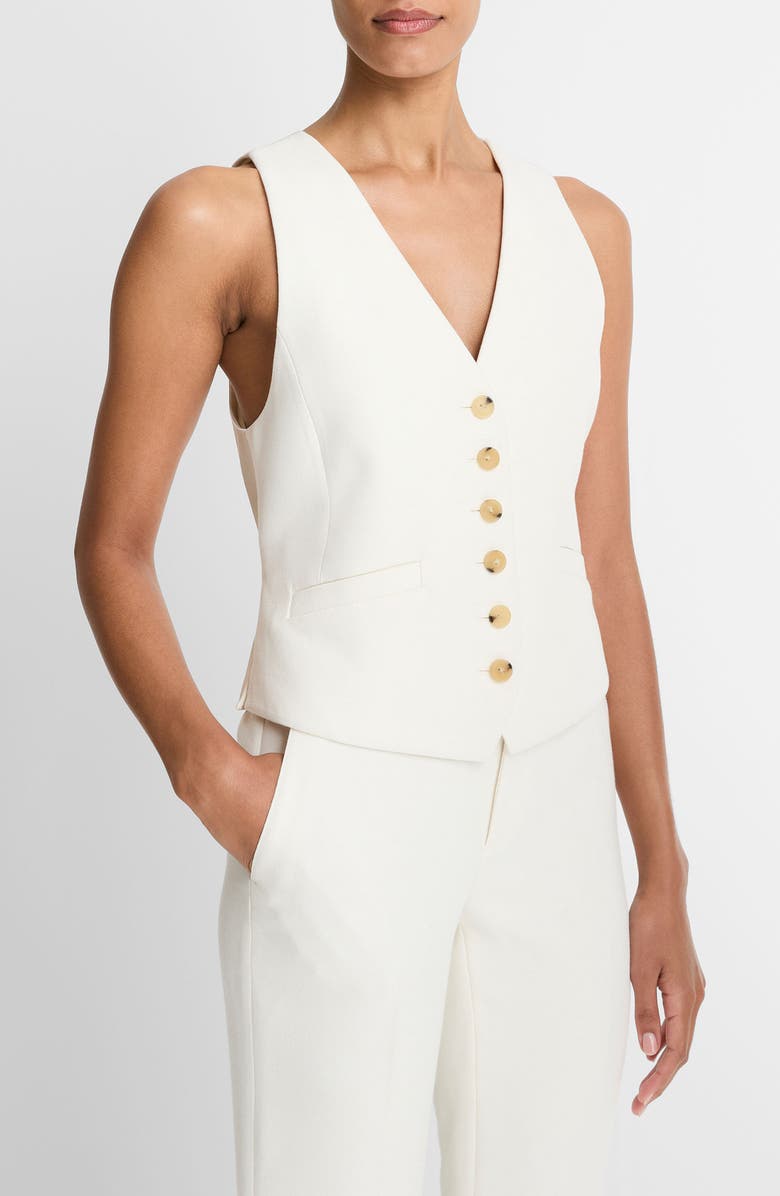 Vince Fitted Vest, Alternate, color, Off White