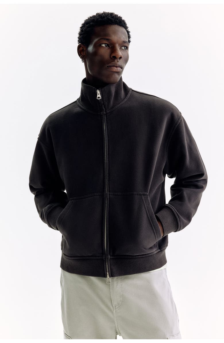 H&M Relaxed-fit boxy track jacket, Main, color, Black