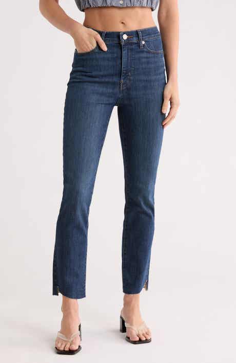 FRAME High Waist Step Hem Straight Leg Jeans