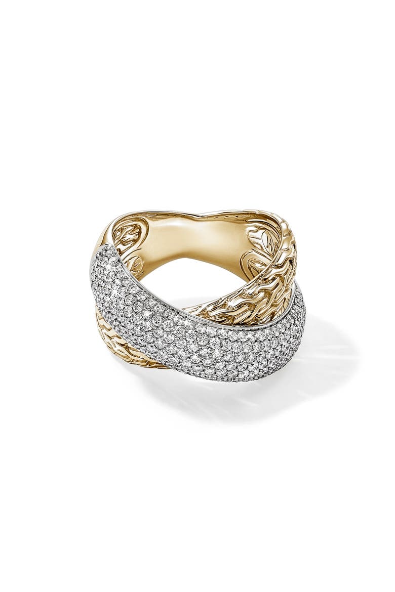 Artisan Series 18k Gold Diamond Pave Ring, Main, color, GOLD
