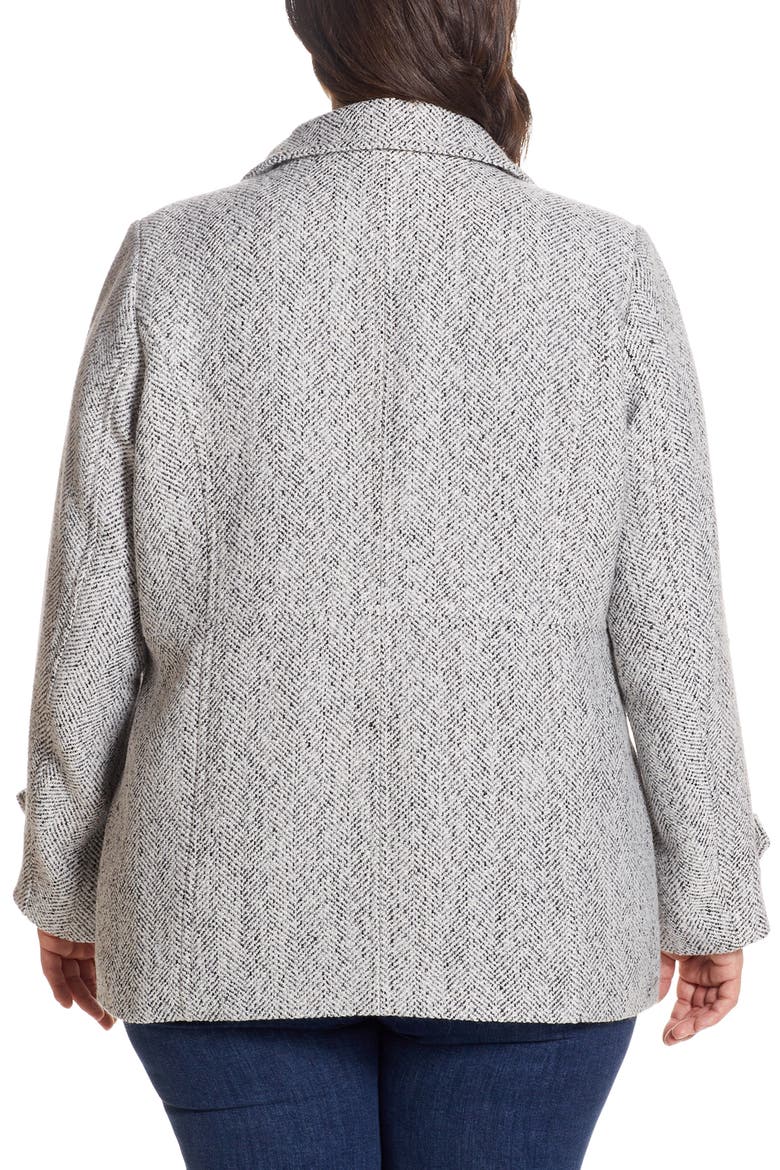 Double Breasted Peacoat, Alternate, color, BLACKWHITE