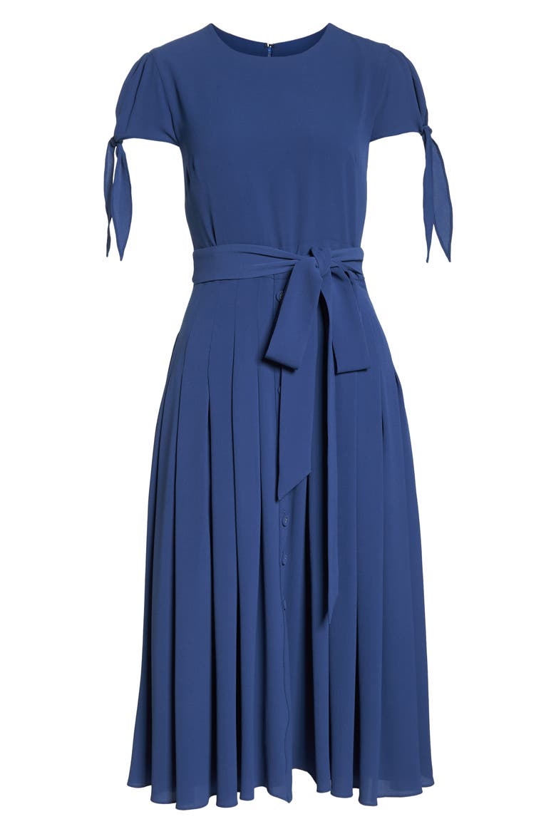 Bette Pleated Midi Dress (Nordstrom Exclusive), Alternate, color, INK BLUE
