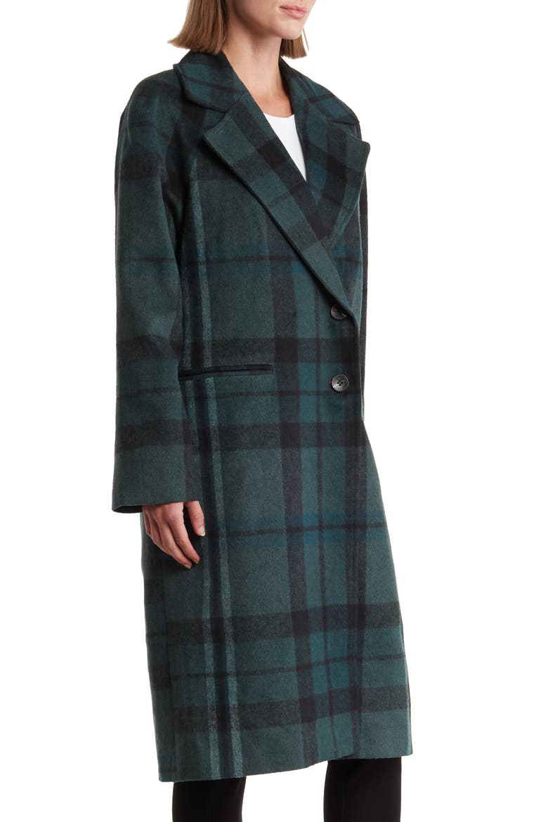 Walker Longline Coat, Alternate, color, GREEN PLAID
