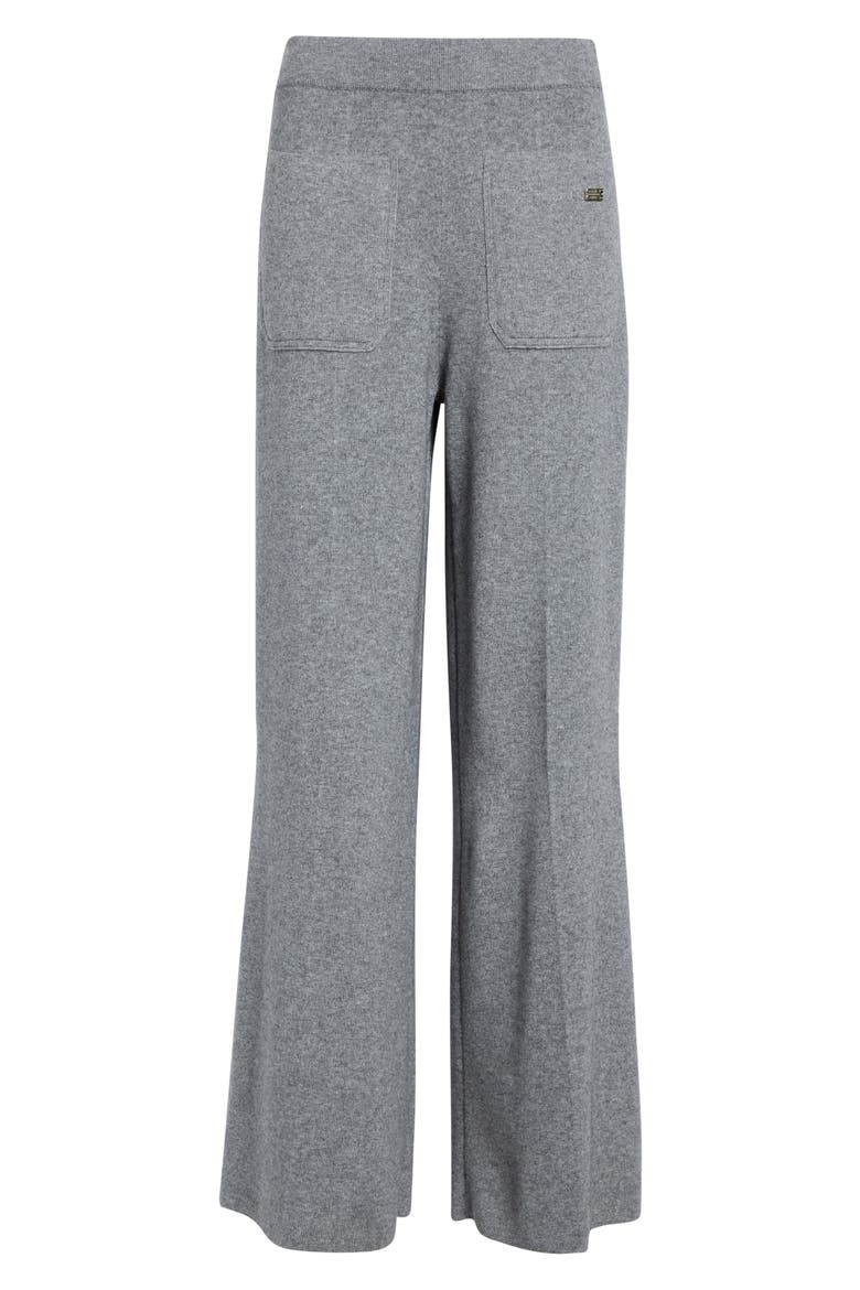 Alina Knit Wool & Cashmere Wide Leg Pants, Main, color, MID-GREY MARL