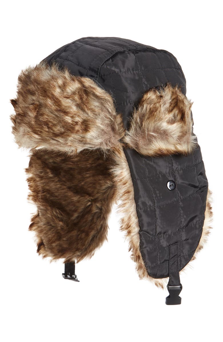 NORDSTROM RACK Faux Fur Trapper Hat, Main, color, 
