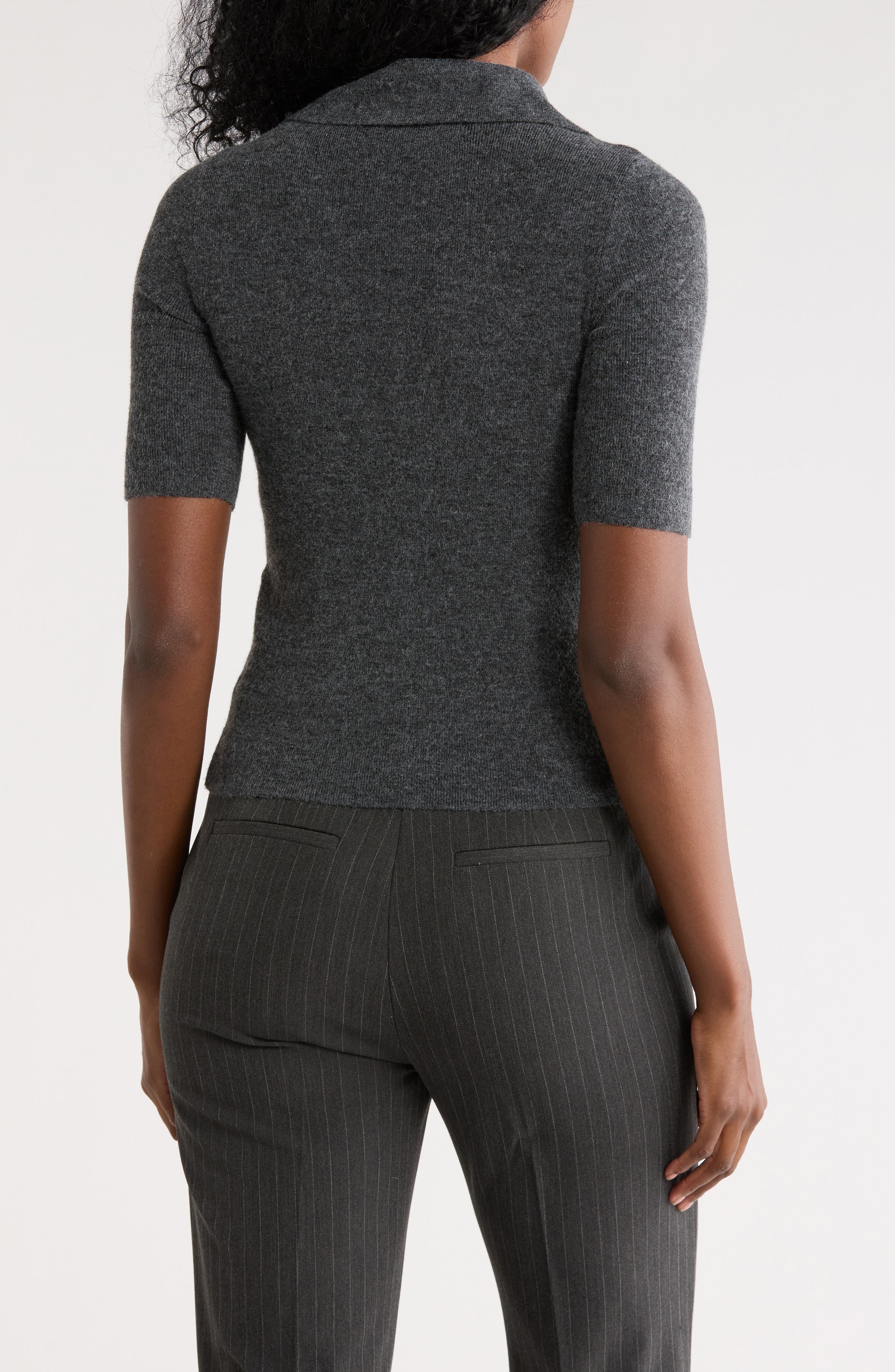 Marina Elbow Sleeve Polo Sweater - image 2