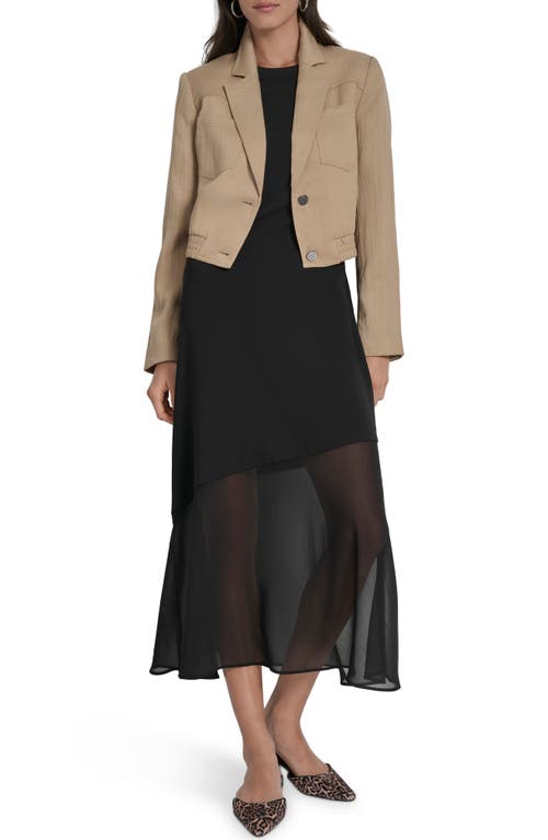 Dkny Crop Blazer In Brown
