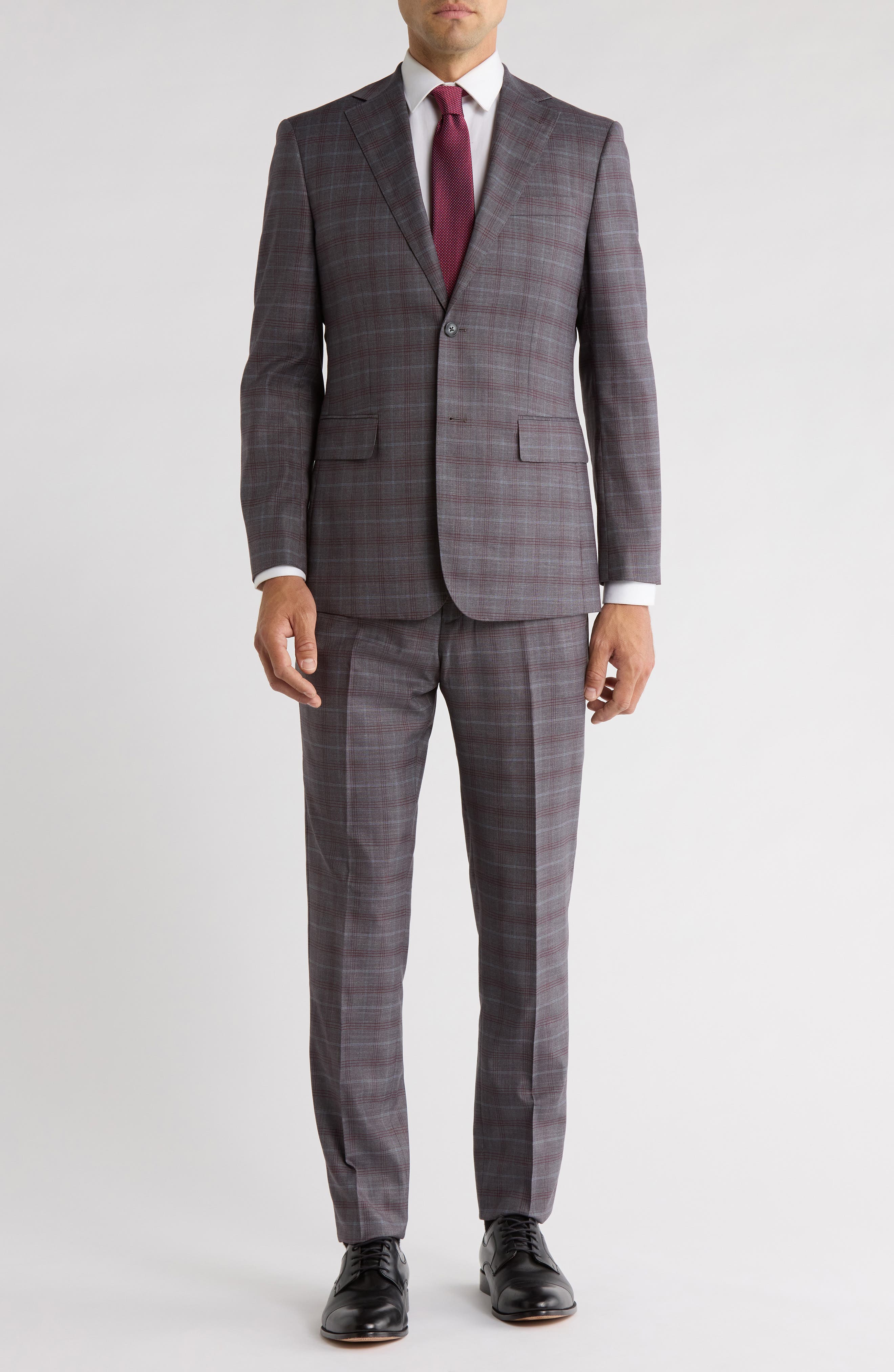 English Laundry Trim Fit Plaid Two-Piece Suit