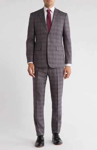 English Laundry Trim Fit Plaid Two-Piece Suit