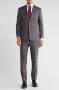 English Laundry Trim Fit Plaid Two-Piece Suit