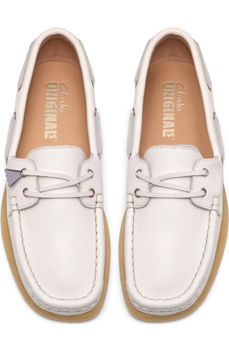 Clarks<sup>®</sup> Originals Godney Boat Moc Toe Loafer, Alternate, color, White Grain Leather