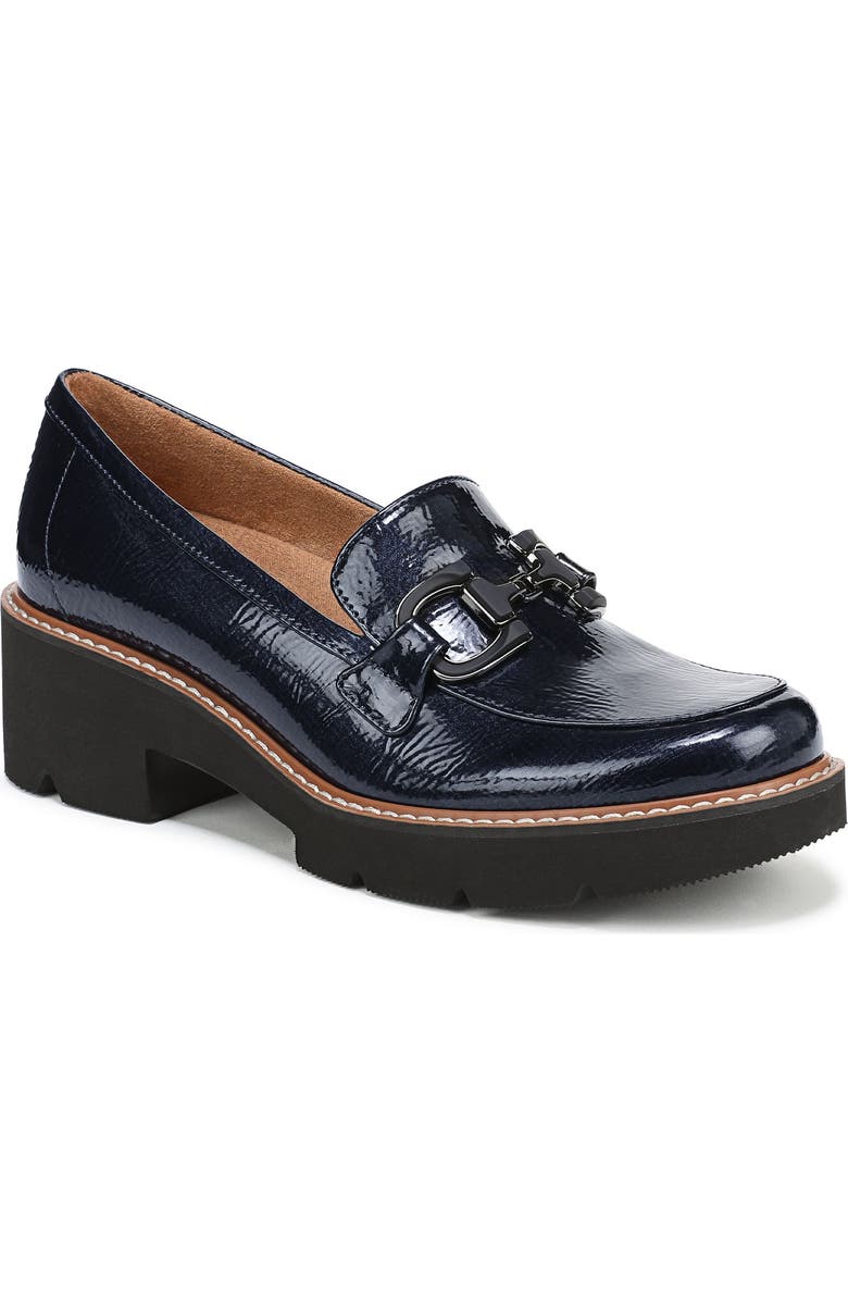 Naturalizer Corrine Bit Loafer, Main, color, Navy Patent Faux Leather