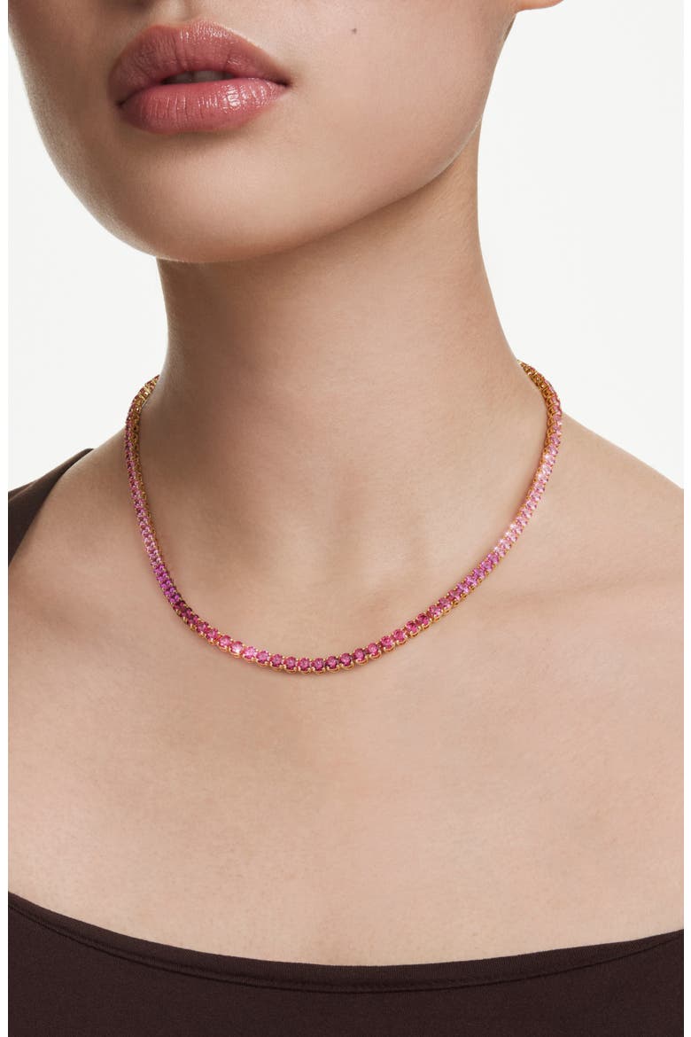 Matrix Tennis Necklace, Alternate, color, PINK